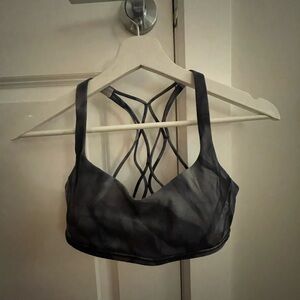 lululemon Black pattern Strappy-Back Sports Bra